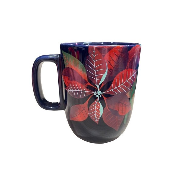 Starbucks Holiday Poinsettia Design 12 oz. Ceramic Mug Collectible Coffee Cup - Picture 3 of 6